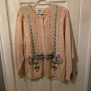 Vintage Cervelle Christmas cardigan sweater
